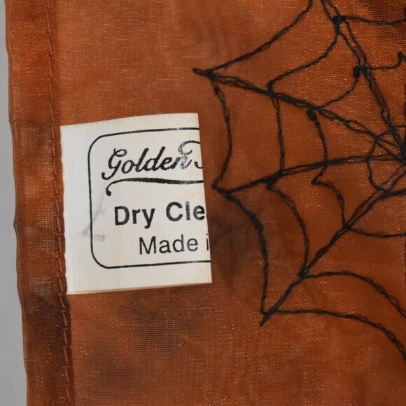 Golden Holidays Table Runner Spider Web Bats Halloween - Picture 5 of 6